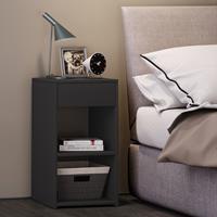 VCM Nachttisch Nachtschrank Beistelltisch Nacht Kommode Boxspringbett hoher hoch, schwarz