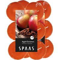 Candles by Spaas 24x Maxi geurtheelichtjes Apple Cinnamon/oranje 10 branduren Oranje