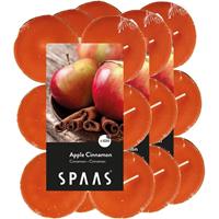 Candles by Spaas 36x Maxi geurtheelichtjes Apple Cinnamon/oranje 10 branduren Oranje