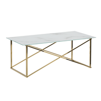 Beliani Salontafel wit / goud marmer look 100 x 50 cm. EMPORIA