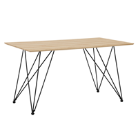 Beliani Eettafel lichtbruin/zwart 140 x 80 cm KENTON