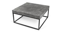 Temahome Salontafel Petra L75xB75xH38 Cm - Grijs beton Look Tafelblad - Zwart Onderstel