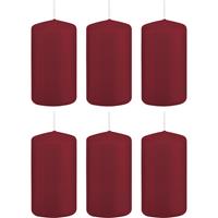 Trend Candles 6x Bordeauxrode cilinderkaarsen/stompkaarsen 6x12cm 40 branduren Rood