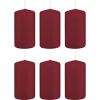 Trend Candles 6x Bordeauxrode cilinderkaarsen/stompkaarsen 6x12cm 40 branduren Rood