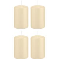 Trend Candles 4x Cremewitte cilinderkaarsen/stompkaarsen 5 x 8 cm 18 branduren Wit