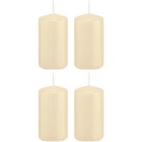 Trend Candles 4x Cremewitte cilinderkaarsen/stompkaarsen 6x12 cm 40 branduren Wit