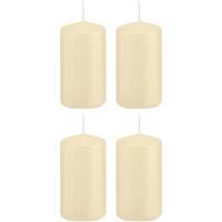 Trend Candles 4x Cremewitte cilinderkaarsen/stompkaarsen 6x12 cm 40 branduren Wit