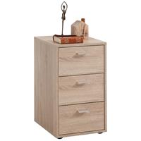 FMD Nachtkommode mit 3 Schubladen Eichenbraun Beige