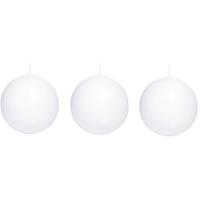 Trend Candles 3x Witte bolkaarsen 7 cm 36 branduren Wit