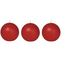 Trend Candles 3x Rode bolkaarsen 7 cm 36 branduren Rood