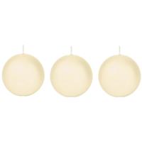 Trend Candles 3x Cremewitte bolkaarsen 7 cm 36 branduren Wit