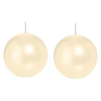 Trend Candles 2x Cremewitte bolkaarsen 8 cm 25 branduren Wit