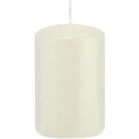 Trend Candles 1x Ivoorwitte cilinderkaars/stompkaars 5 x 8 cm 18 branduren Wit