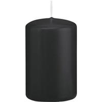 Trend Candles 1x Zwarte cilinderkaars/stompkaars 5 x 8 cm 18 branduren Zwart