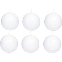 Trend Candles 6x Witte bolkaarsen 8 cm 25 branduren Wit