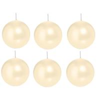 Trend Candles 6x Cremewitte bolkaarsen 8 cm 25 branduren Wit