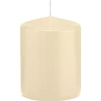 Trend Candles 1x Cremewitte cilinderkaars/stompkaars 6 x 8 cm 29 branduren Wit