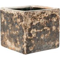 baqdesign Baq Lava Cube M 20x20x20 cm Relic Rust Metal bloempot binnen