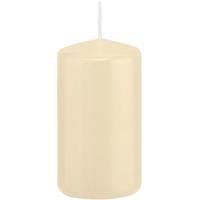 Trend Candles 1x Cremewitte cilinderkaars/stompkaars 6 x 12 cm 40 branduren Wit