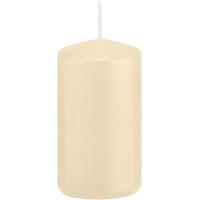 Trend Candles 1x Cremewitte cilinderkaars/stompkaars 6 x 12 cm 40 branduren Wit