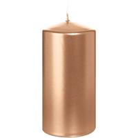 Trend Candles 1x Rosegouden cilinderkaars/stompkaars 6 x 12 cm 40 branduren Goudkleurig