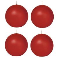 Trend Candles 4x Rode bolkaarsen 7 cm 46 branduren Rood