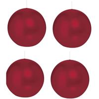 Trend Candles 4x Bordeauxrode bolkaarsen 7 cm 46 branduren Rood