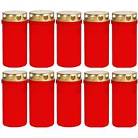 Trend Candles 10x Rode grafkaarsen/gedenklichten met deksel 6 x 12cm 2 dagen Rood