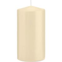 Trend Candles 1x Cremewitte cilinderkaars/stompkaars 8 x 15 cm 69 branduren Wit