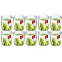 Trend Candles 10x Geurkaarsen appel in glazen houder 25 branduren Groen