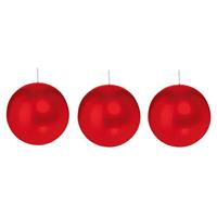 Trend Candles 3x Rode bolkaarsen 8 cm 25 branduren Rood