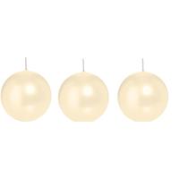 Trend Candles 3x Cremewitte bolkaarsen 8 cm 25 branduren Wit