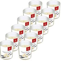 Trend Candles 12x Geurkaarsen vanille in glazen houder 25 branduren Wit