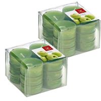 Trend Candles 24x Geurtheelichtjes appel/groen 4 branduren Groen