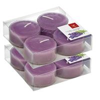 Trend Candles 8x Maxi geurtheelichtjes lavendel/paars 8 branduren Paars