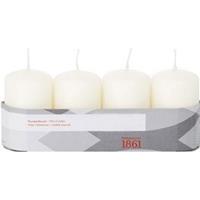 Trend Candles 4x Ivoorwitte cilinderkaars/stompkaars 5 x 8 cm 18 branduren Wit