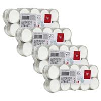 Trend Candles 80x Witte theelichtjes/waxinelichtjes 4 branduren Wit