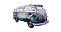 VW Collection by BRISA VW T1 Bulli Bus Wanduhr 28x18x2,5cm blau