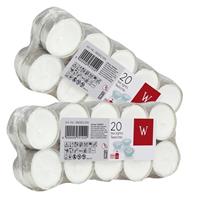 Trend Candles 40x Witte theelichtjes/waxinelichtjes 4 branduren Wit