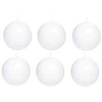 Trend Candles 6x Witte bolkaarsen 7 cm 66 branduren Wit