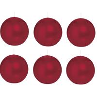 Trend Candles 6x Bordeauxrode bolkaarsen 7 cm 66 branduren Rood