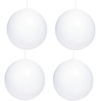 Trend Candles 4x Witte bolkaarsen 8 cm 25 branduren Wit