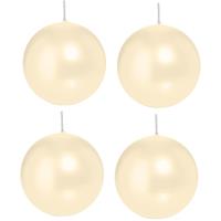 Trend Candles 4x Cremewitte bolkaarsen 8 cm 25 branduren Wit