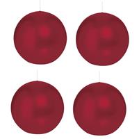 Trend Candles 4x Bordeauxrode bolkaarsen 8 cm 25 branduren Rood