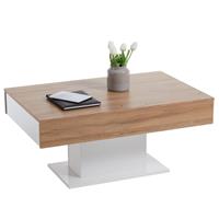 FMD Couchtisch Antik-Eiche und Weiß Beige