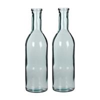 2x Glazen fles / vaas transparant 50 x 15 cm Transparant