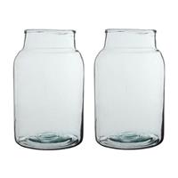 2x Cilinder vaas / bloemenvaas transparant glas 35 x 21 cm Transparant