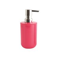 MSV Zeeppompje/zeepdispenser Porto - PS kunststof - fuchsia roze - 7 x 16 cm - 260 ml -