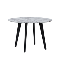 Beliani Eettafel marmer-look/zwart ø110 cm MOSBY