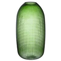 Ronde vaas van groen glas 36 cm transparant glas Groen